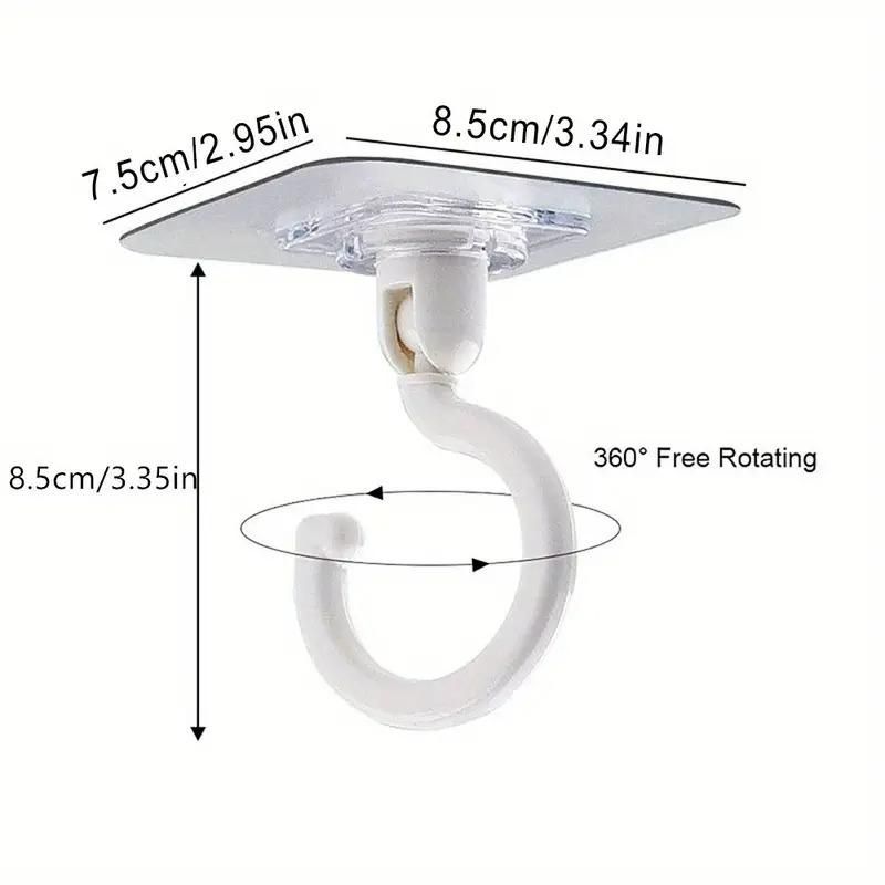 5pcs Rotating Ceiling Hooks - Waterproof & 360° Adjustable