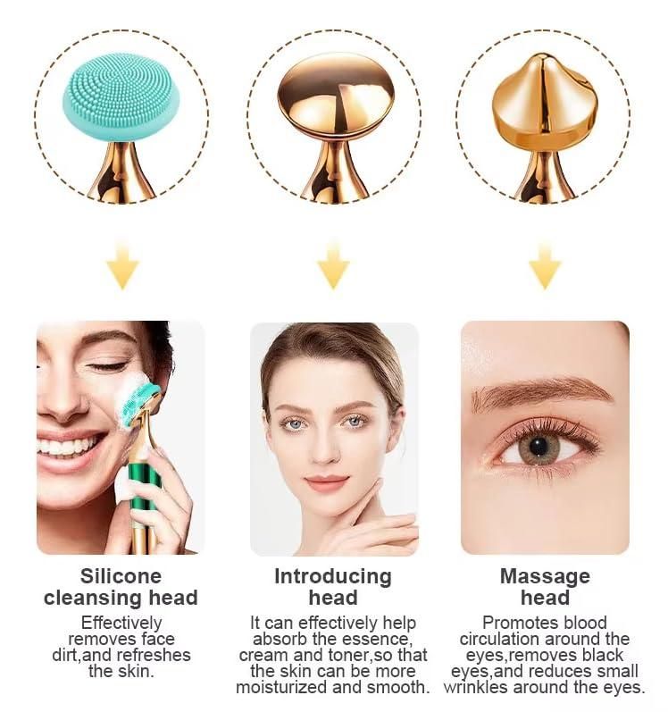 3-in-1 Face, Neck & Eye Massager – Lifting, Firming & Deep Cleansing Tool