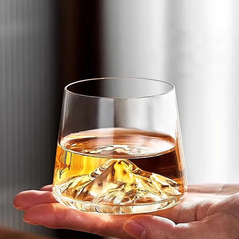 Japanese Mount Fuji Whiskey Glass – Elegant Crystal Drinkware for Whiskey, Cocktails & Wine (1 Pc)