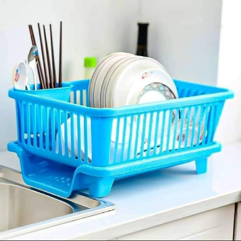 3-in-1 Kitchen Dish Drainer Rack – Cutlery, Plate & Bowl Holder (1 Pc)