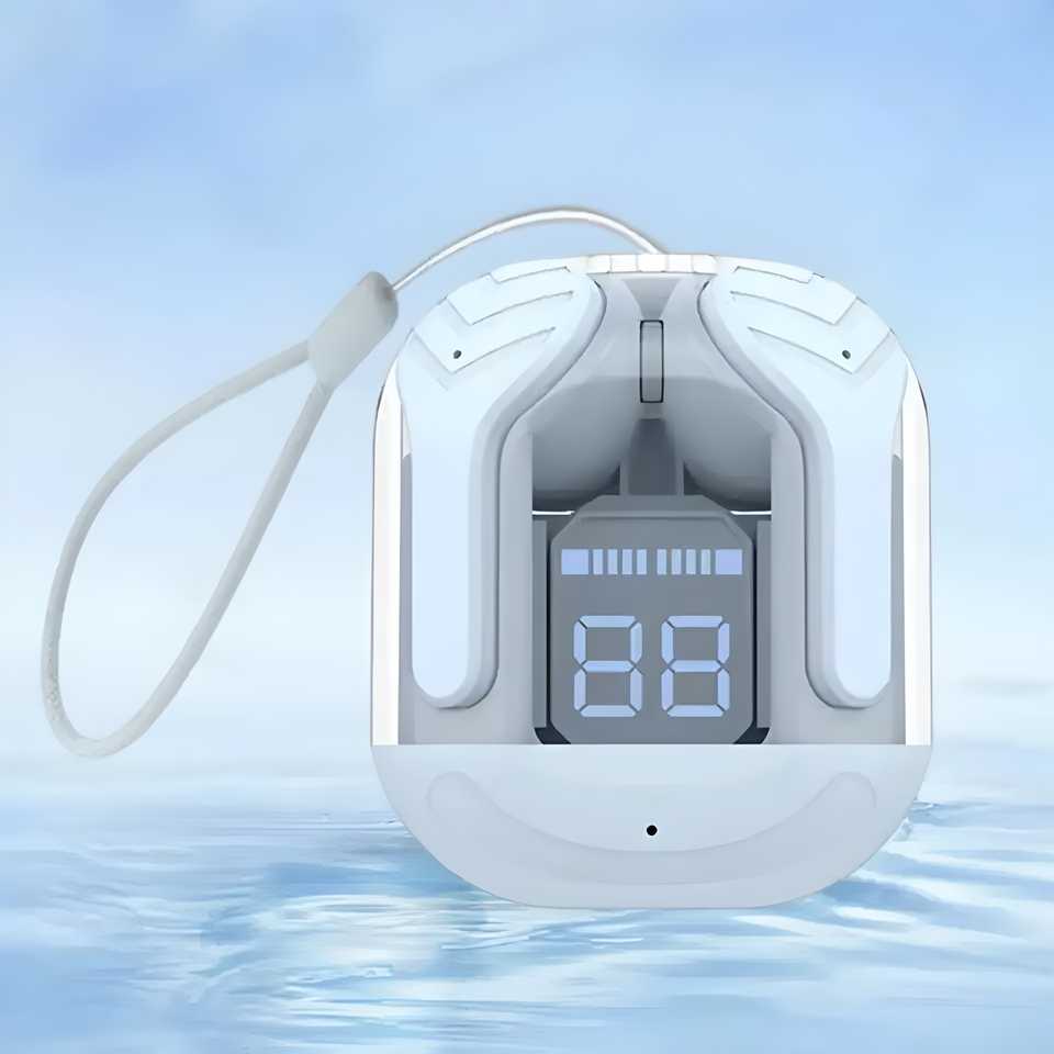 Crystal LED Display Wireless Earbuds - Clear Sound & Low Latency