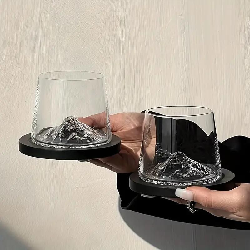 Japanese Mount Fuji Whiskey Glass – Elegant Crystal Drinkware for Whiskey, Cocktails & Wine (1 Pc)