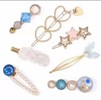 Celestial Pearl Hair Clip Set – Blue Glow Edit (7 Pc)