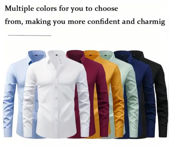 Pack of 4 Men's Slim Fit Solid Shirts – Full Sleeve, Smart Casual