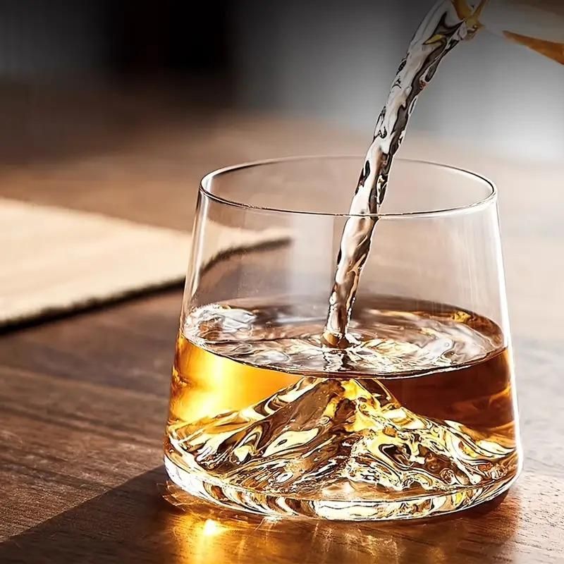 Japanese Mount Fuji Whiskey Glass – Elegant Crystal Drinkware for Whiskey, Cocktails & Wine (1 Pc)