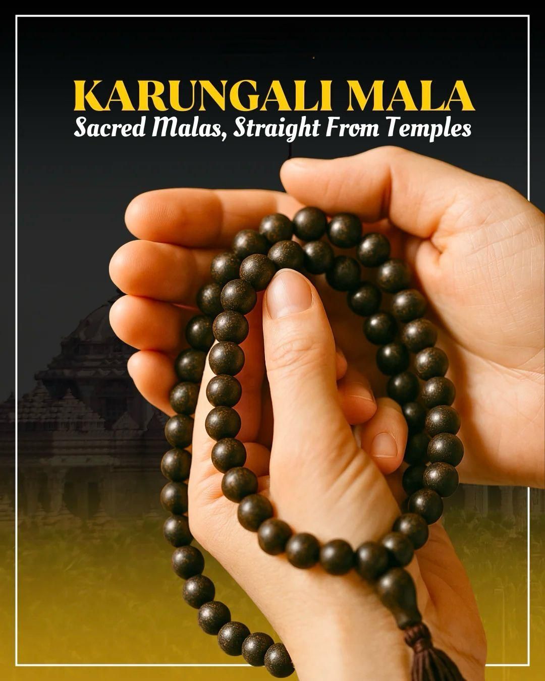 Karungali Mala – 108 Ebony Wood Beads for Spiritual Style & Strength