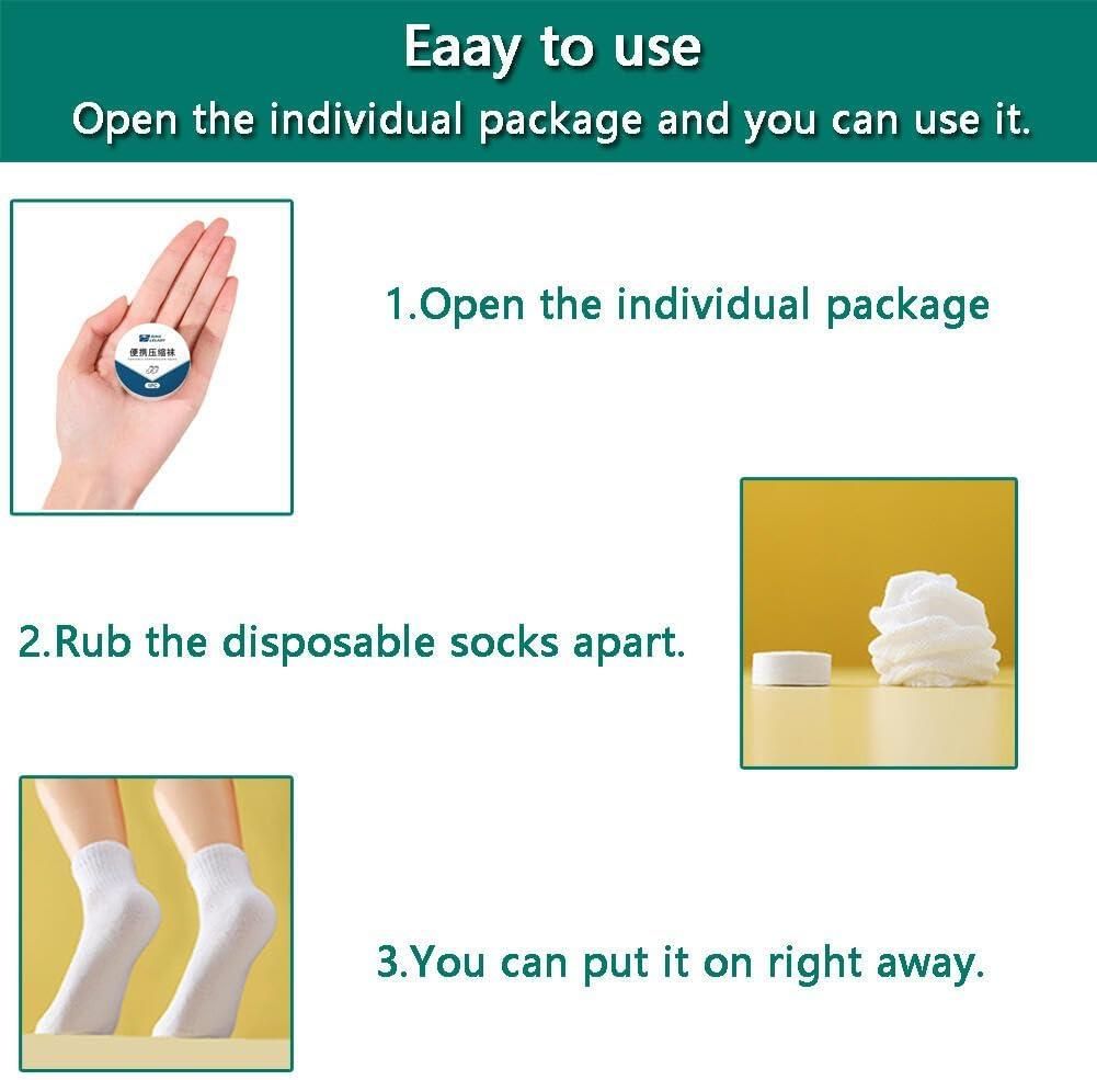 Disposable Socks,Wash-free Socks Travel Portable Socks for Men and Women Assorted Color (Pack of 2)