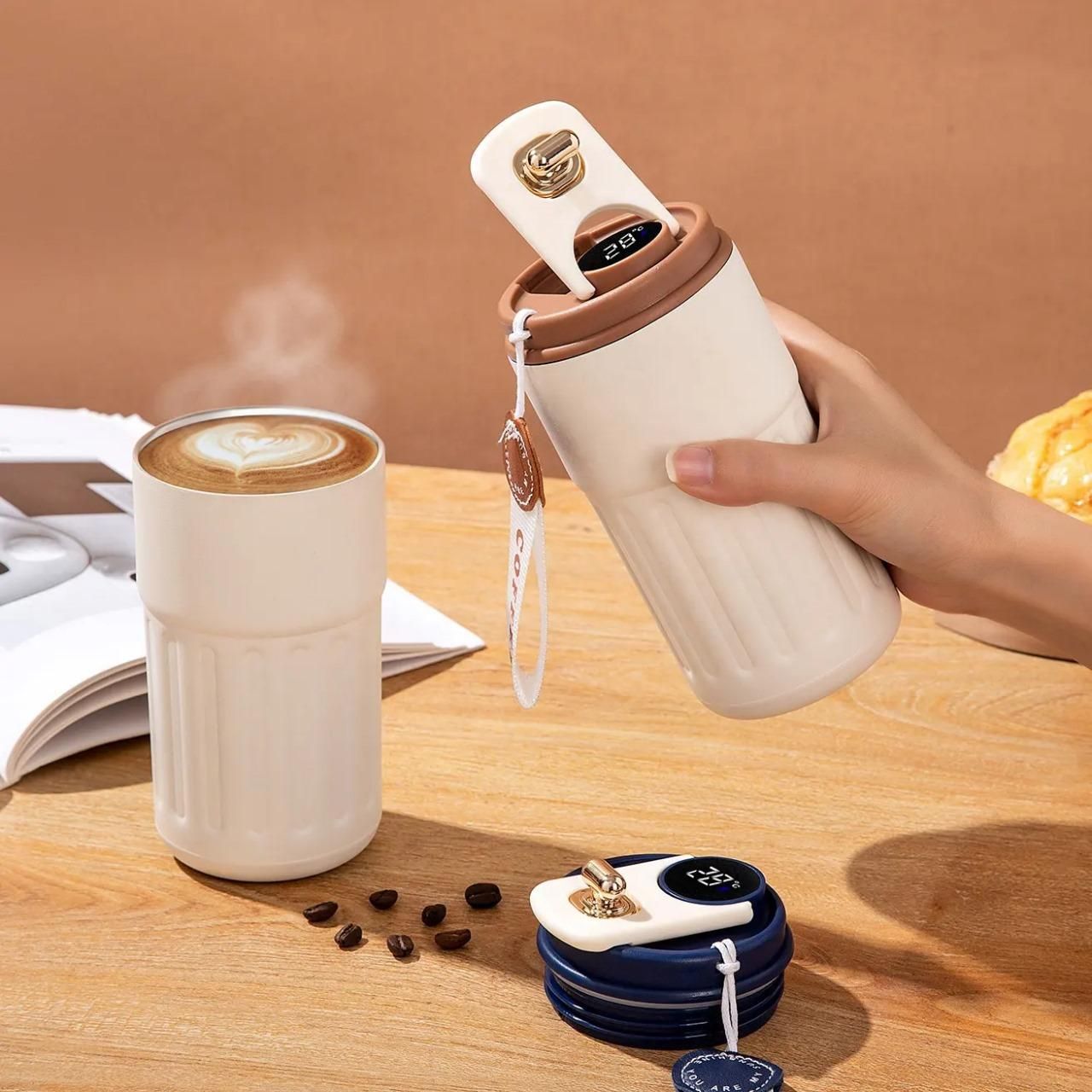 Stainless Steel Vacuum Insulated Coffee Mug - LED Temperature Display