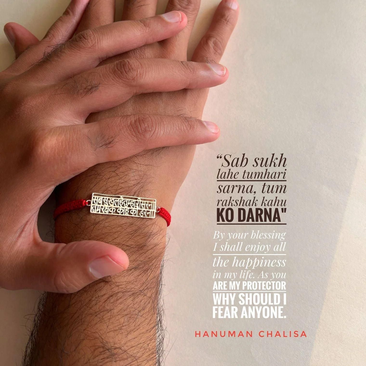 Hanuman Chalisa Silver-Plated Bracelet – Protective Rakhi & Everyday Spiritual Accessory