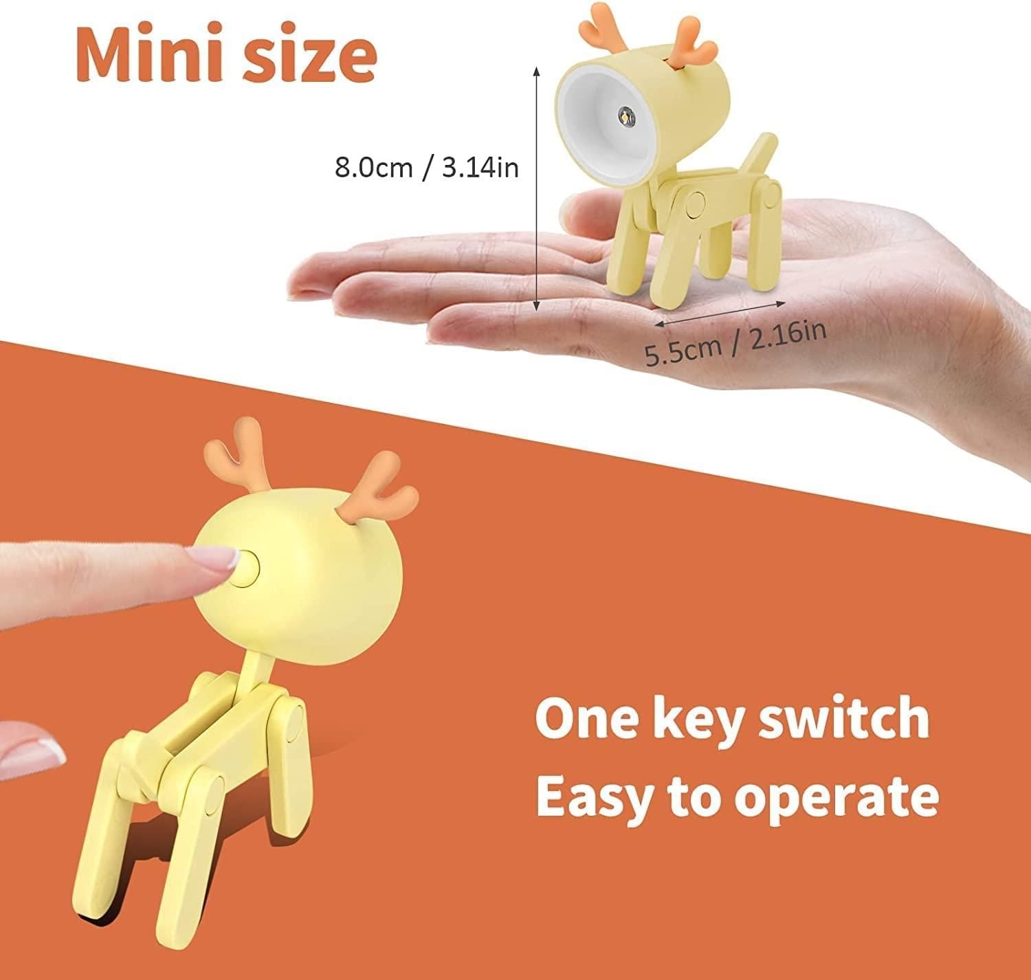 Mini LED Desk Lamp - Deer Shape Warm Night Light