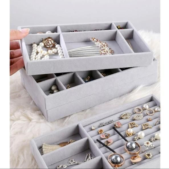 Jewellery Tray Organizer Set - 4 Pcs Adjustable Storage Trays