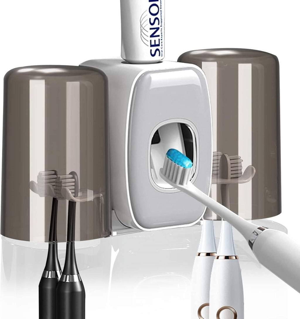 Wall-Mounted Toothbrush Holder with Dispenser Set