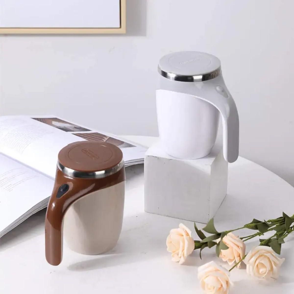 Self‑Stirring Magnetic Mug – Rechargeable Coffee & Tea Mix Cup