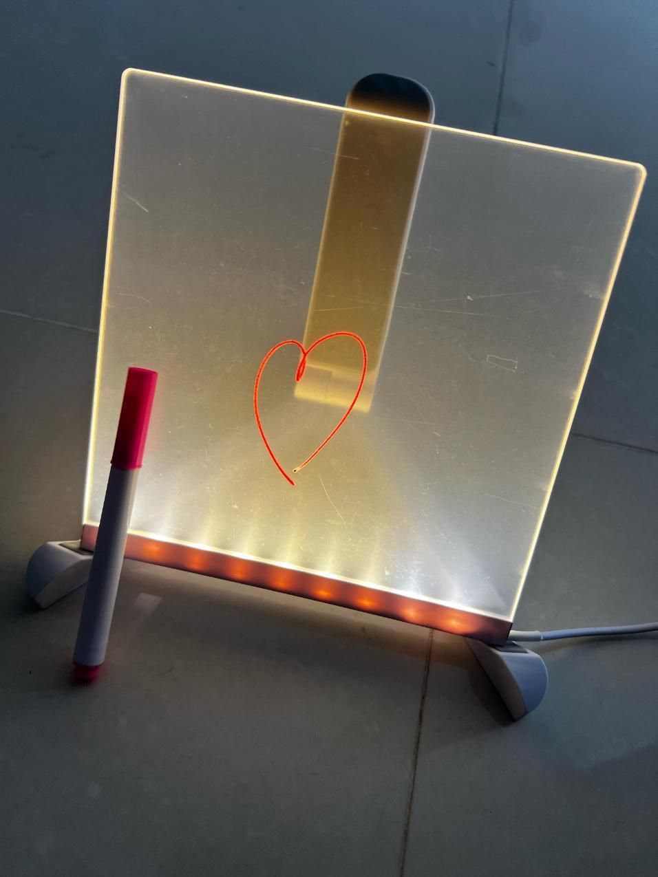 GlowScript LED Pad – Glass Acrylic Message Board + 12 Pens (1 Pc)