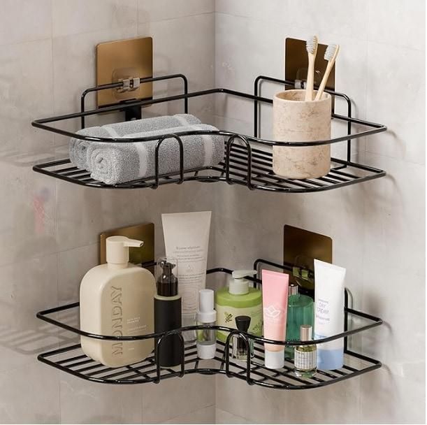 Bathroom Corner Storage Shelf - Wall-Mounted Rust-Resistant Organizer