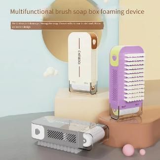 Multifunctional Non-Slip Soap & Brush Storage Box - Roller Cleaning Tool