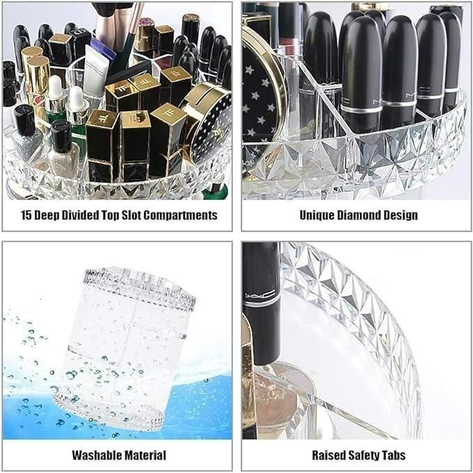 Adjustable Makeup Organizer — 360° Rotating Storage Case