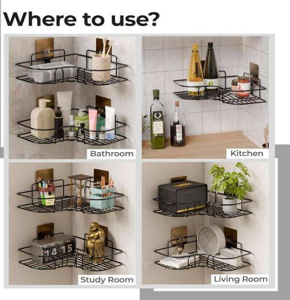 Bathroom Corner Storage Shelf - Wall-Mounted Rust-Resistant Organizer