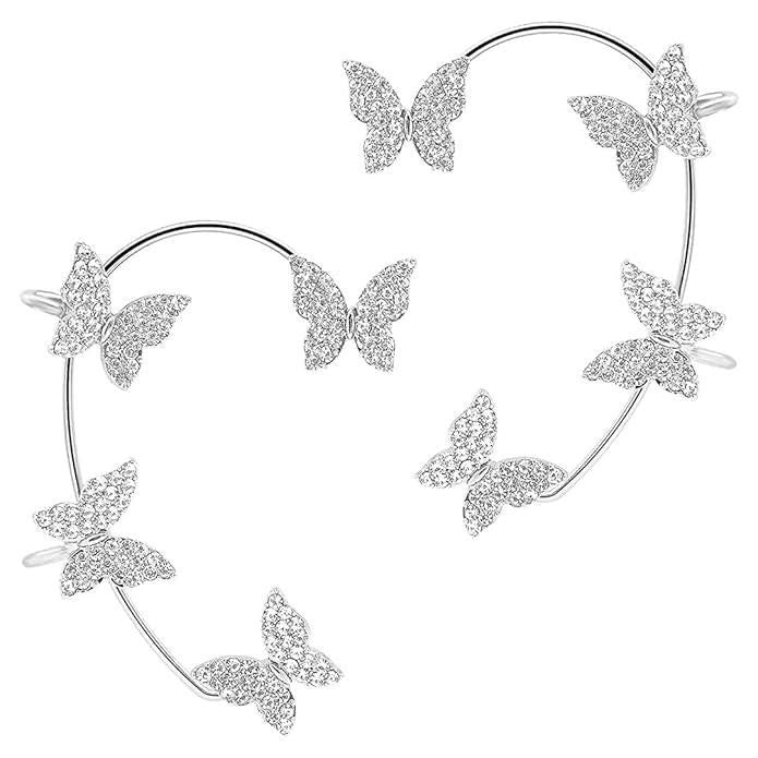 Silver Butterfly Ear Cuff Set – Crawler Glam (1 Pair)