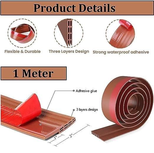Soundproof Self-Adhesive Door Bottom Seal Strip – 1m Silicone Tape