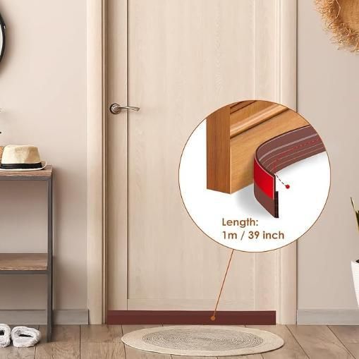 Soundproof Self-Adhesive Door Bottom Seal Strip – 1m Silicone Tape