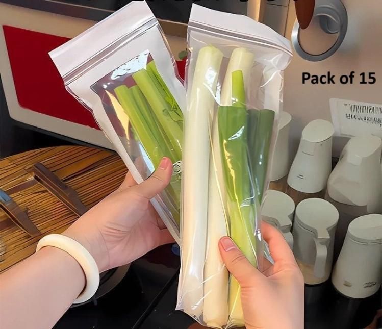 Multipurpose Zip Lock Storage Bags (Pack of 15) – Reusable & Airtight Seal