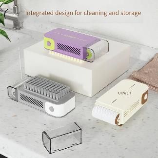 Multifunctional Non-Slip Soap & Brush Storage Box - Roller Cleaning Tool