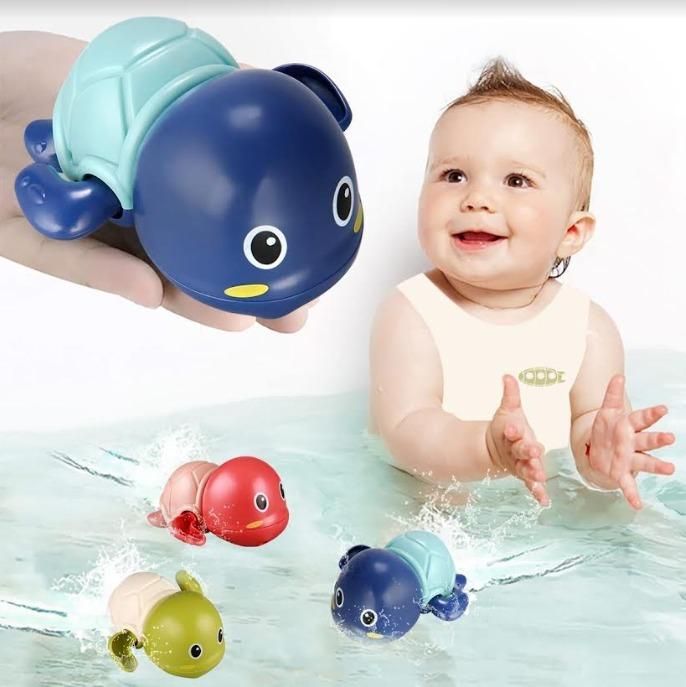 Cute Swimming Turtle Bath Toy - Wind-Up Floating Toy for Kids (1+ Years)