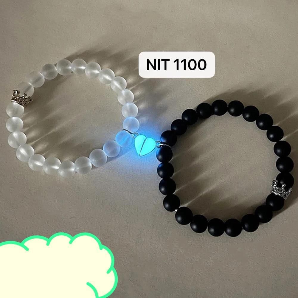 Glow-in-the-Dark Lover & BFF Bracelets – Nightlight Edition (2 Pc)