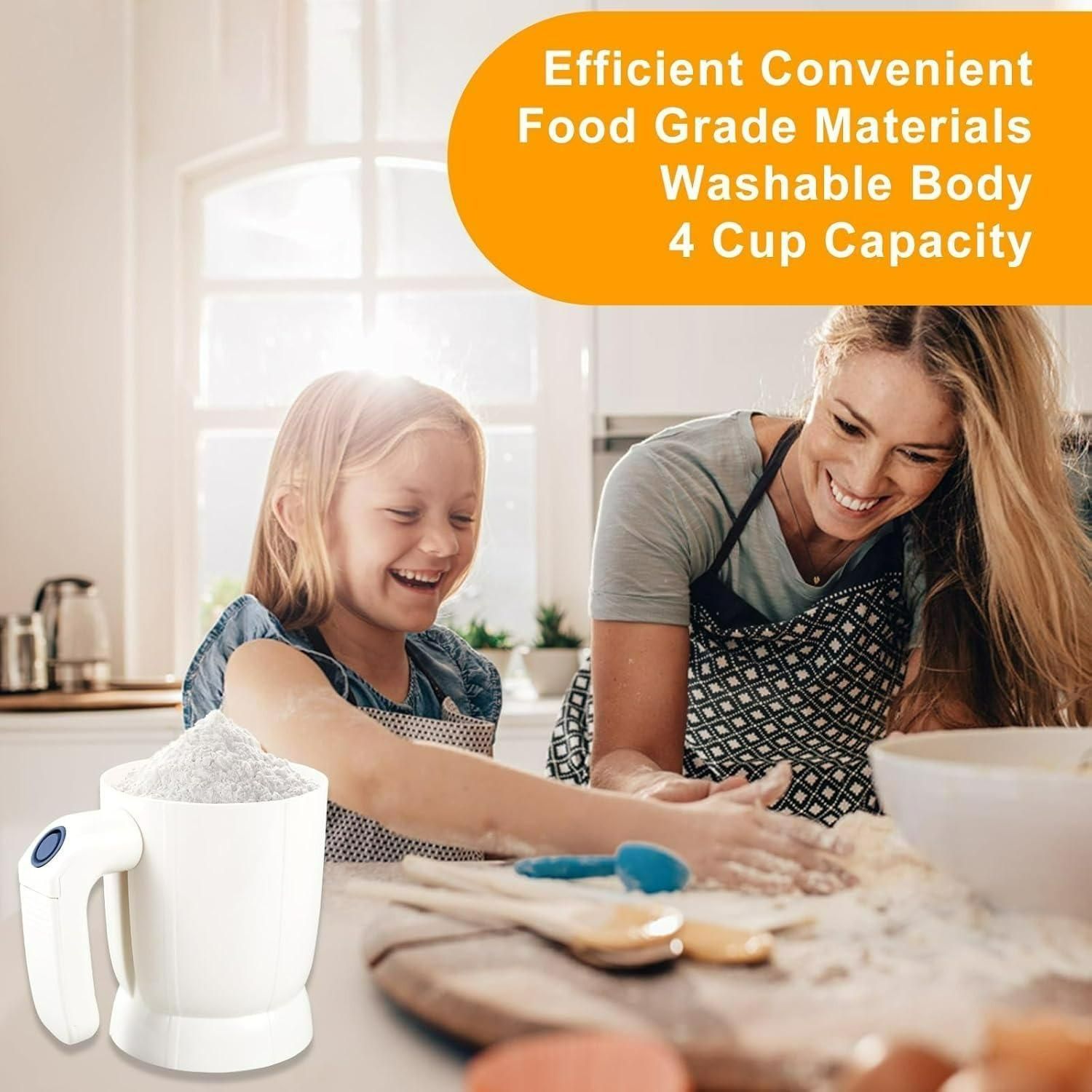 Battery-Operated Electric Flour Sifter - Handheld Baking Tool