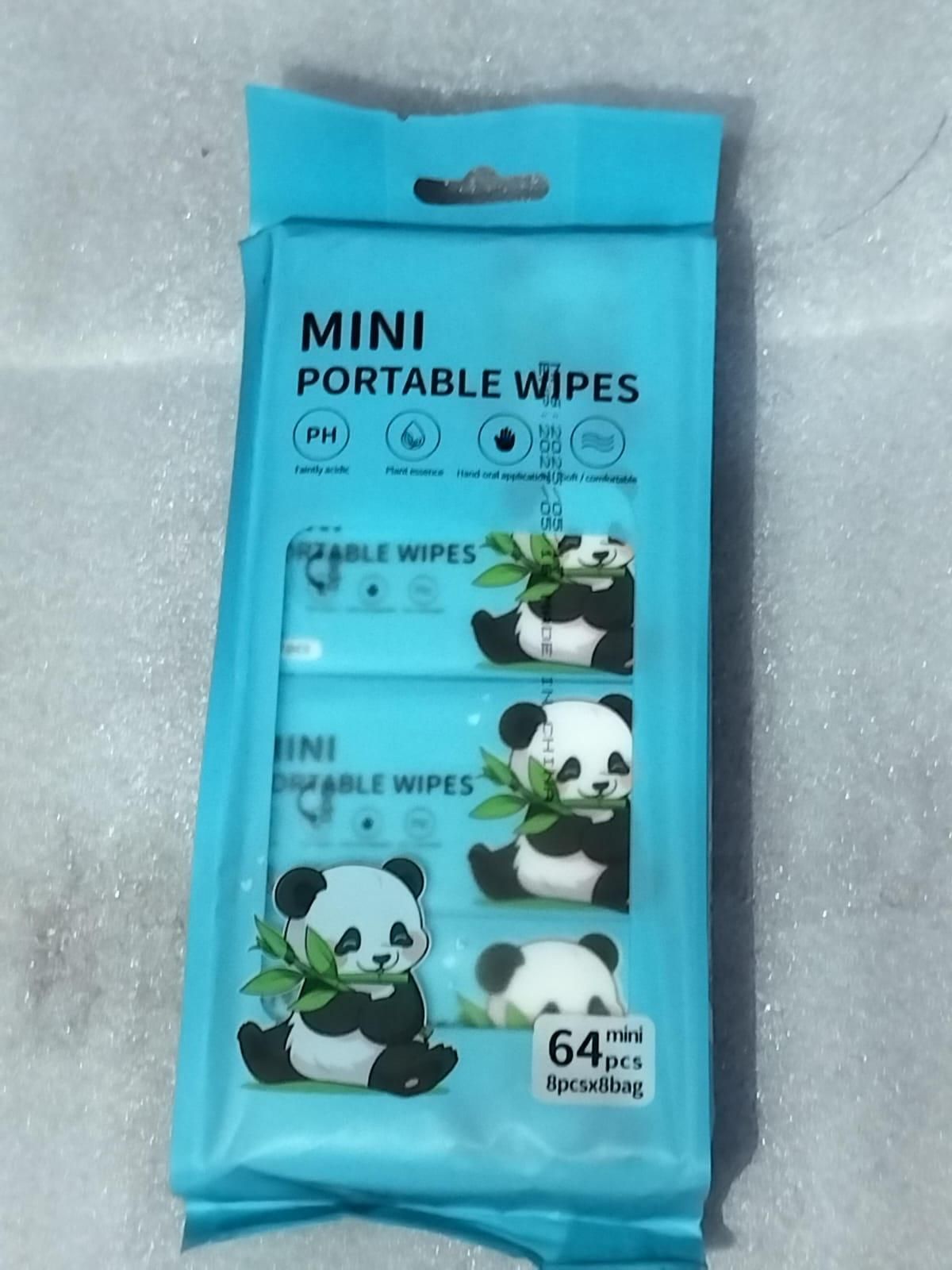 Mini Portable Disposable Baby Wipes – 64 Wipes (8 Pouches) for Face & Household Use