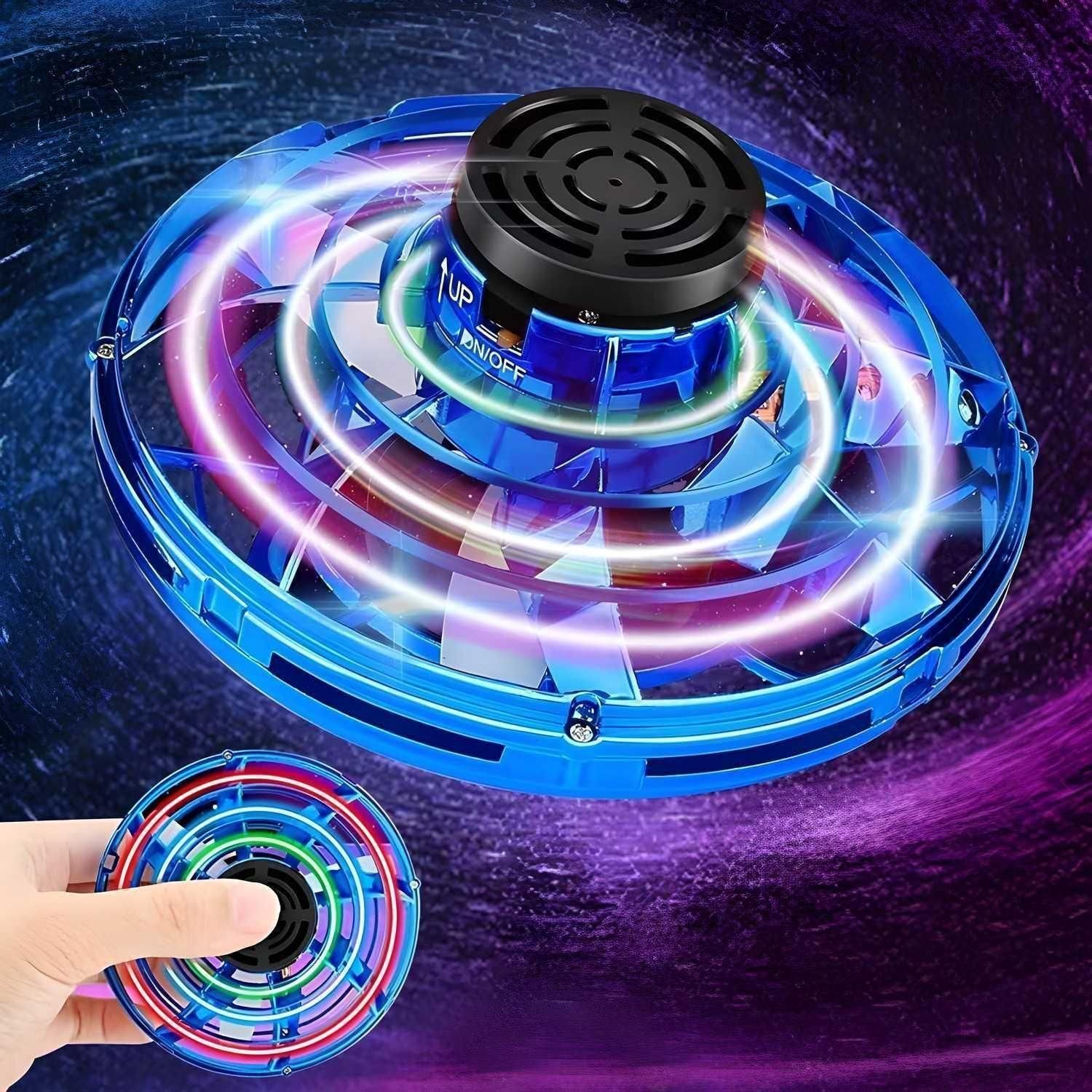 Rechargeable hover ball drone with boomerang feature