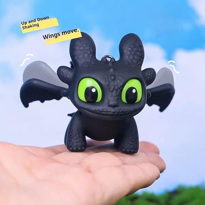Night Fury Dragon Sound Light Keychain