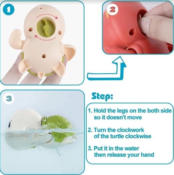 Cute Swimming Turtle Bath Toy - Wind-Up Floating Toy for Kids (1+ Years)
