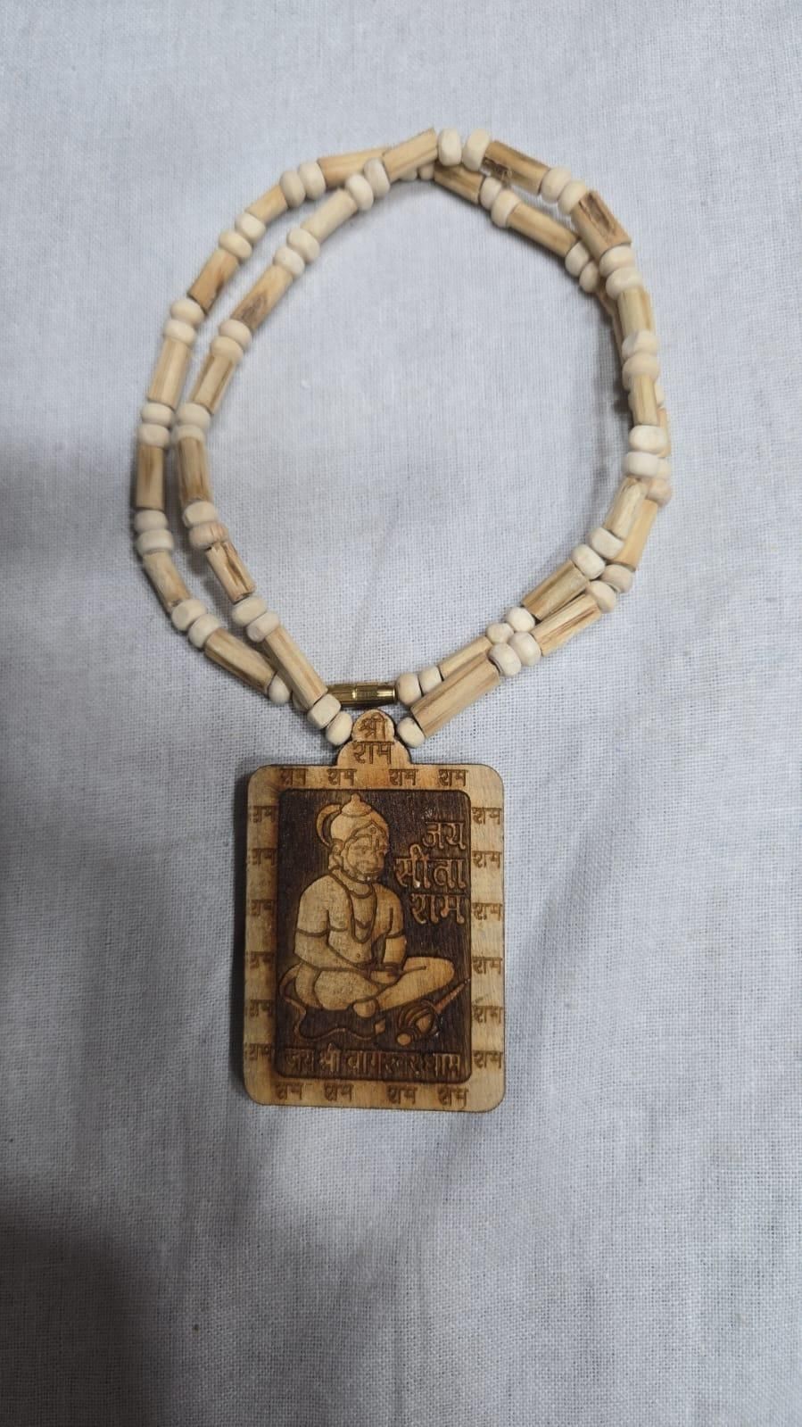Tulsi Kanthi Mala + Hanuman Pendant – Sacred Power Combo (2 Pc)