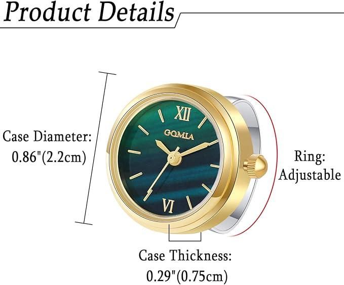 Unisex Analog Ring Watch – Adjustable Zinc Alloy Timepiece