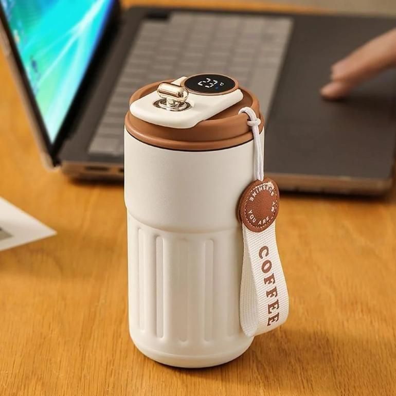 Stainless Steel Vacuum Insulated Coffee Mug - LED Temperature Display