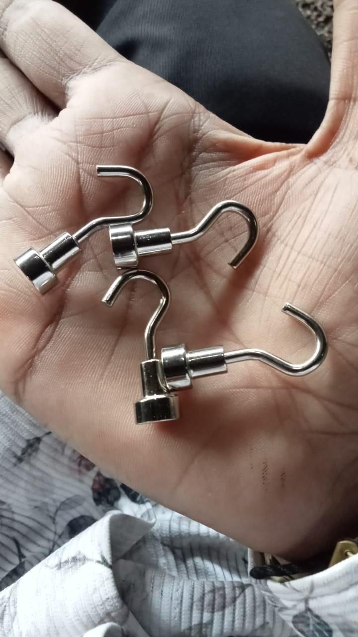 Magnetic Hooks (Pack of 4) – Heavy-Duty Stainless Steel for Kitchen, Office, and Storage Organization