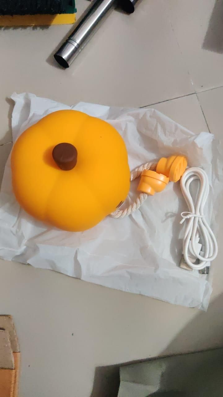 Sad Pumpkin Silicone Lamp – Rechargeable Pat Light (1 Pc)