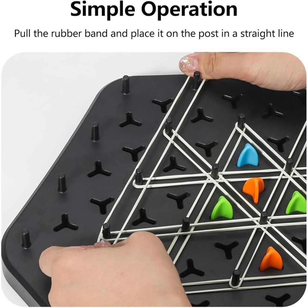 Chain Triangle Chess Game – Strategy Board Game for Kids & Adults, Rubber Band Action Puzzle (1 Pc)