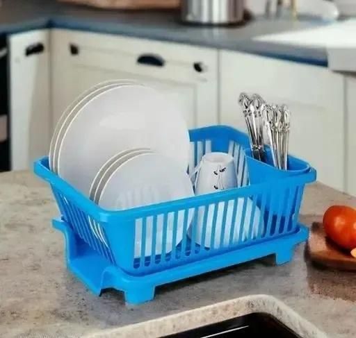 3-in-1 Kitchen Dish Drainer Rack – Cutlery, Plate & Bowl Holder (1 Pc)