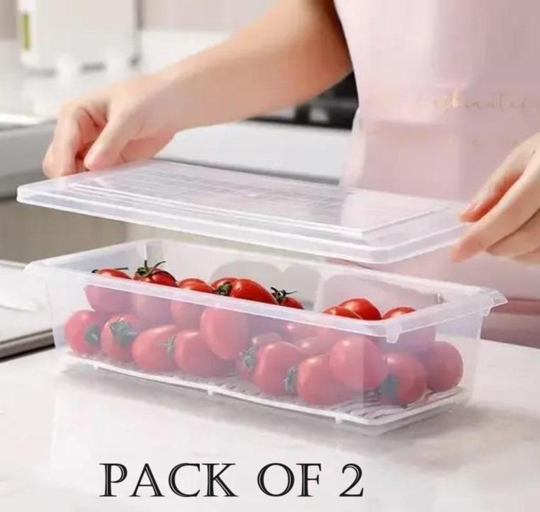 Slim Fridge Storage Containers – Set of 2 (27x11.6x6.5cm)