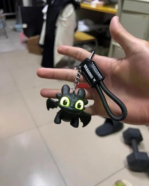 Night Fury Dragon Sound Light Keychain