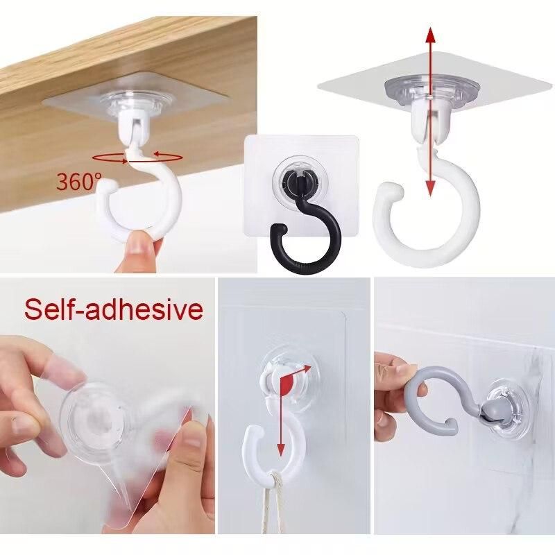 5pcs Rotating Ceiling Hooks - Waterproof & 360° Adjustable