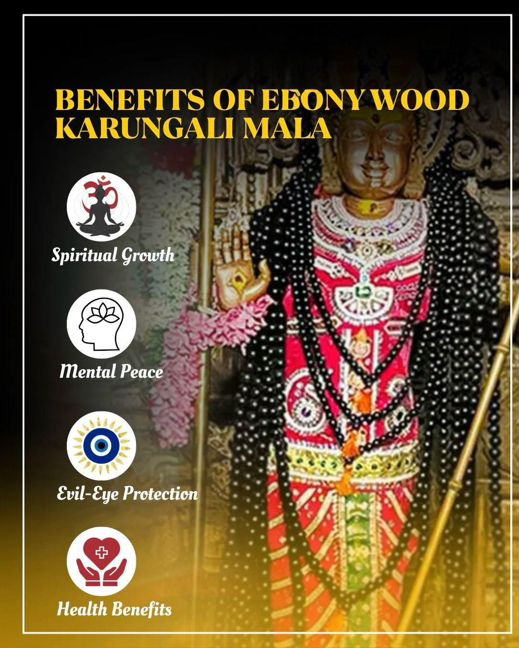 Karungali Mala – 108 Ebony Wood Beads for Spiritual Style & Strength