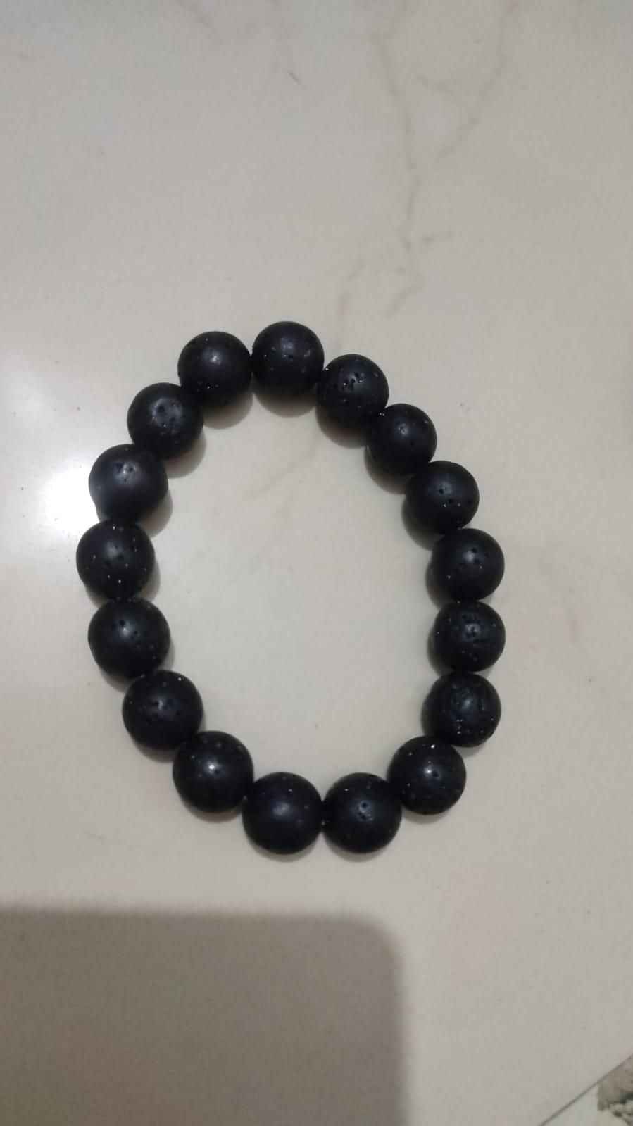 Natural Lava Stone Bracelet – Grounding Energy Beads (1 Pc)
