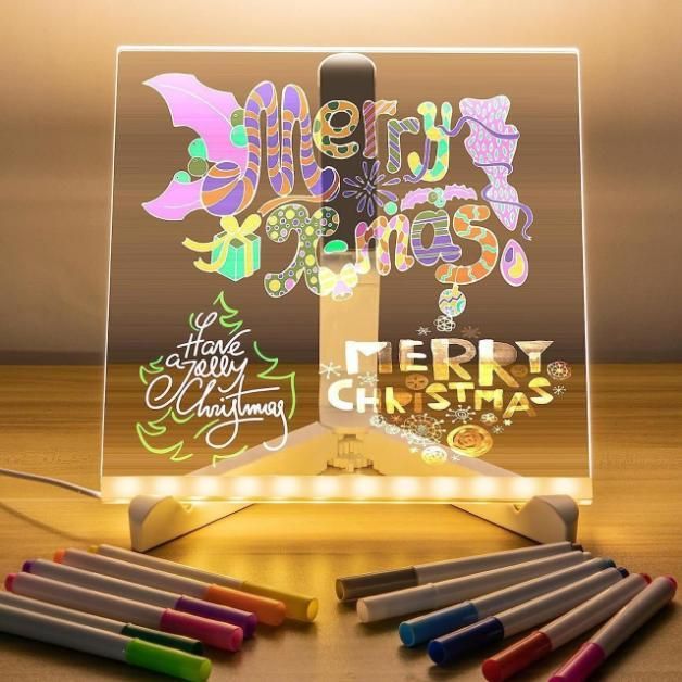 GlowScript LED Pad – Glass Acrylic Message Board + 12 Pens (1 Pc)