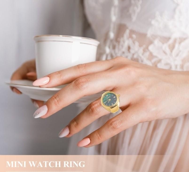 Unisex Analog Ring Watch – Adjustable Zinc Alloy Timepiece