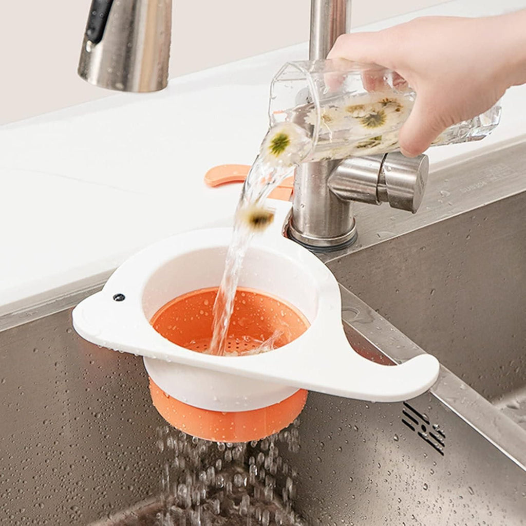 Whale-Shaped Kitchen Sink Strainer - Triangle Colander with Hook