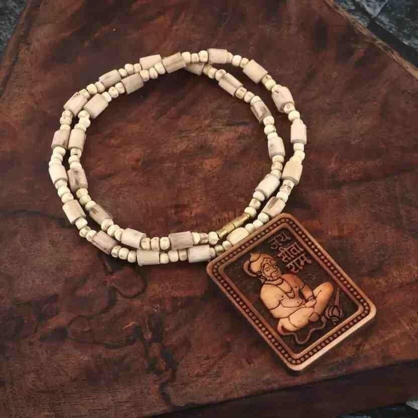 Tulsi Kanthi Mala + Hanuman Pendant – Sacred Power Combo (2 Pc)